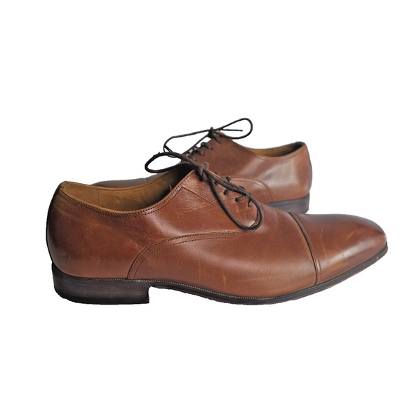 Florsheim Imperial Mens 11D Brown Leather Cap Toe Oxford Blucher Dress Shoes main image 6